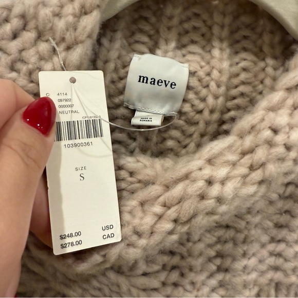 Maeve Mock-Neck Cable Wool Blend Sweater - Picture 8 of 10